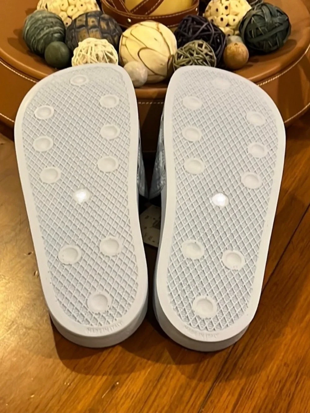 Adidas Adilette slides sandals new shoes blue flip flop Italy BA7539 Mens Size 4